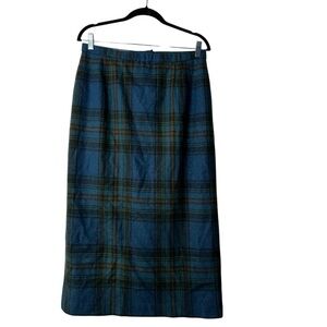 Pendleton Blue and Green Plaid Maxi Skirt Size 12